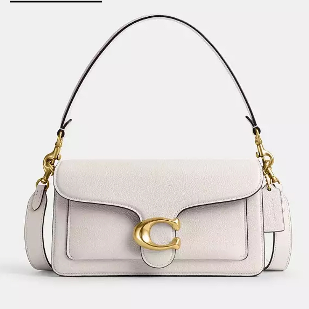 Coach White Shoulder Bag with Gold Accents